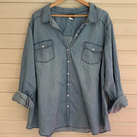 torrid Tops - Torrid denim button down shirt size 4